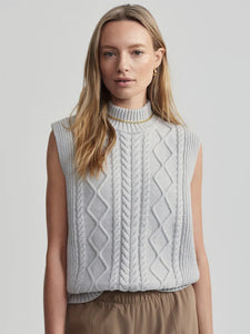 Joilette Roll Neck Vest - Harbour Mist