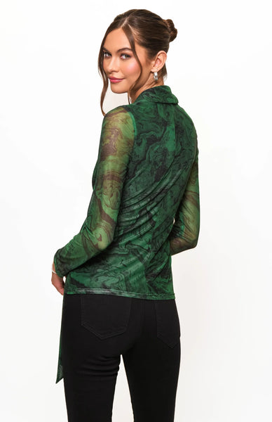 Gale Blouse - Emerald Marble Swirl