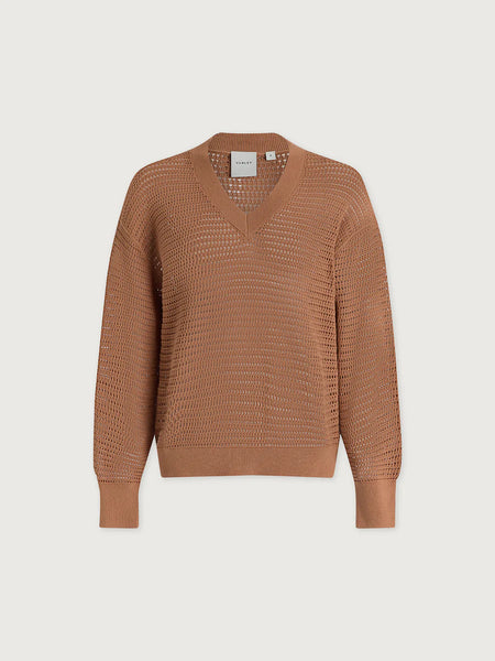 Gaia V-Neck Sweater - Camel