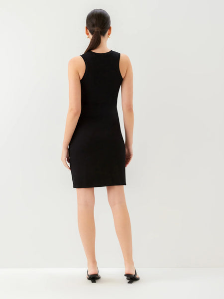 Side Shirred Tank Dress - Black