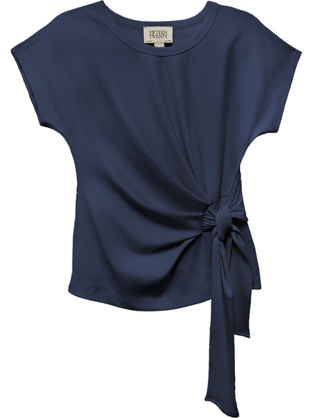 Greta Side Knot Top - Navy