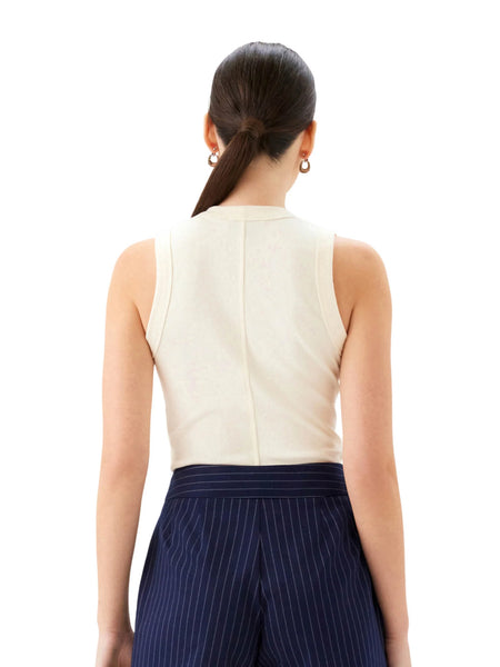 Doreen V-Neck Tank - Cream