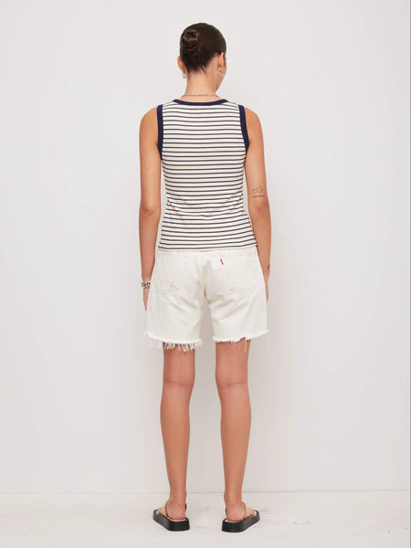 Mindy Contrast Tank - Cream/Navy