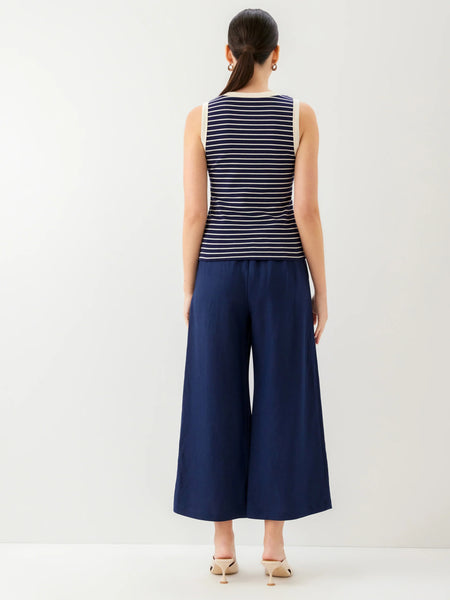 Mindy Contrast Tank - Navy/Cream