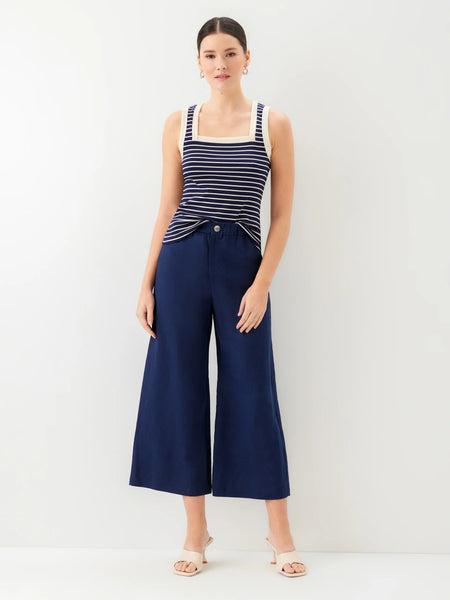 Mindy Contrast Tank - Navy/Cream