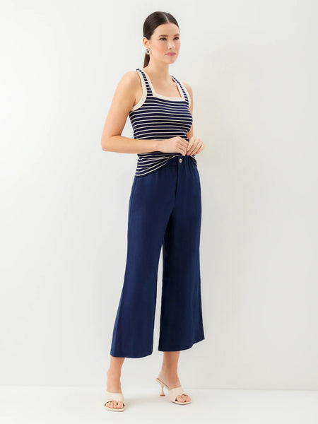 Mindy Contrast Tank - Navy/Cream