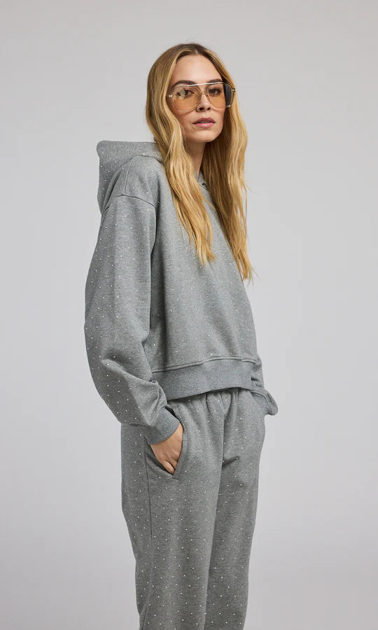 Renae Crystal Hoodie- Heather Grey