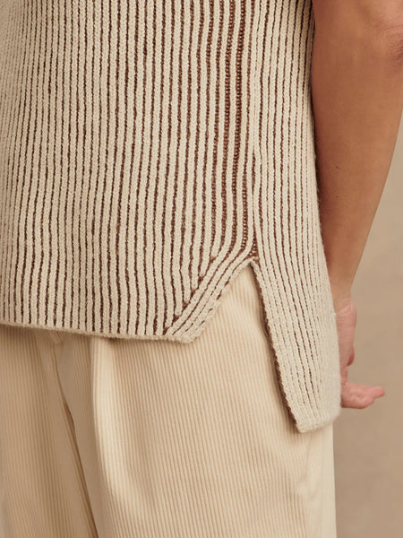 Lauren Plated Knit Tank - Cocoa Dust