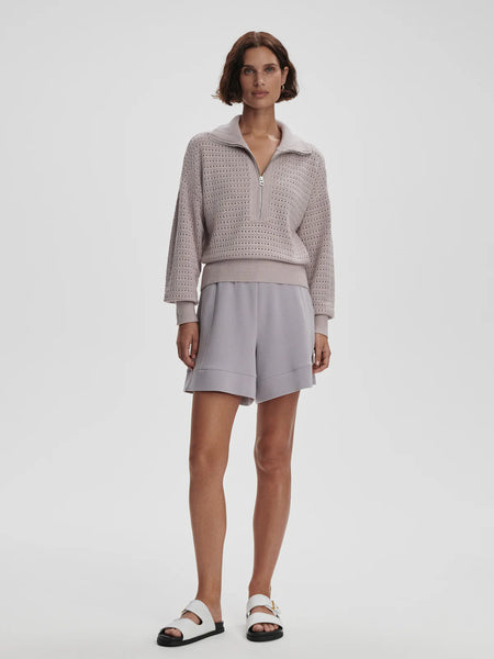Darla Half Zip Knit - Silver Filigree Melange
