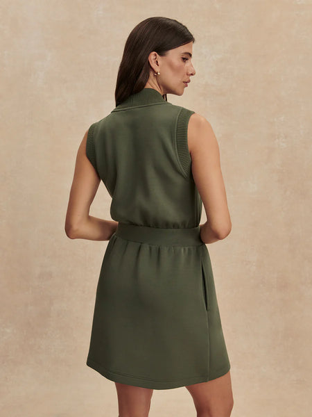 Polyanna Half Zip Dress - Thyme
