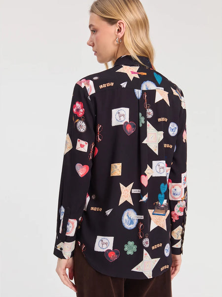 Gaby Blouse - Love Print Black