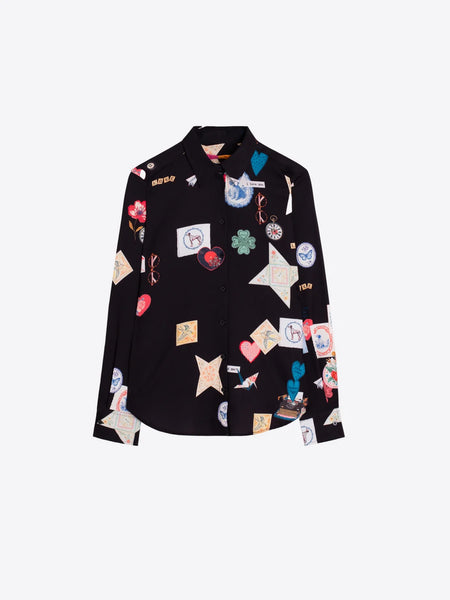 Gaby Blouse - Love Print Black