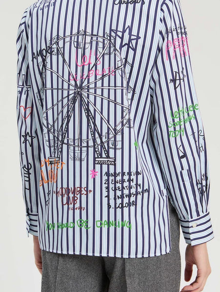 Ferris Wheel Print Top - Stripe