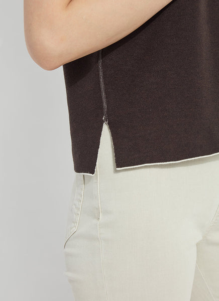Odessa Reversible Knit Tee - Taupe/Espresso
