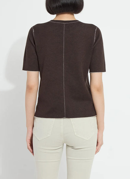 Odessa Reversible Knit Tee - Taupe/Espresso