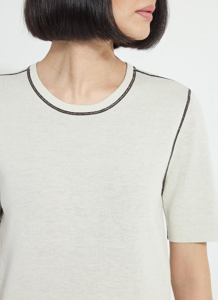 Odessa Reversible Knit Tee - Taupe/Espresso