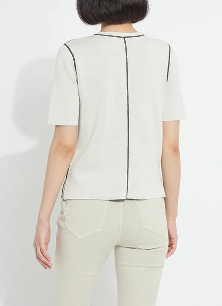 Odessa Reversible Knit Tee - Taupe/Espresso