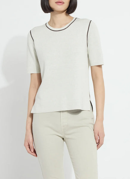 Odessa Reversible Knit Tee - Taupe/Espresso