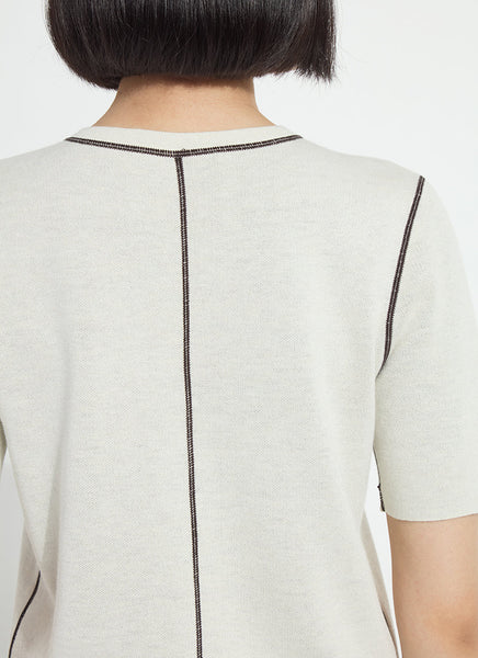 Odessa Reversible Knit Tee - Taupe/Espresso