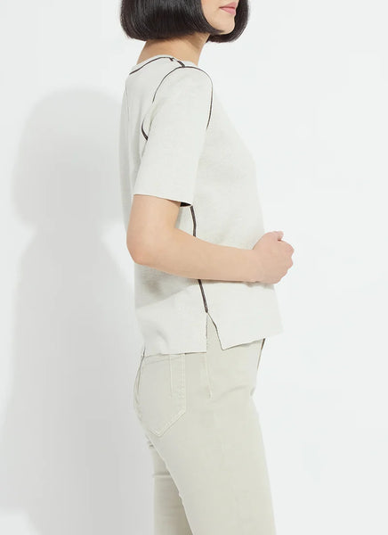 Odessa Reversible Knit Tee - Taupe/Espresso