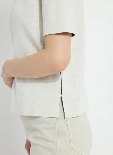 Odessa Reversible Knit Tee - Taupe/Espresso