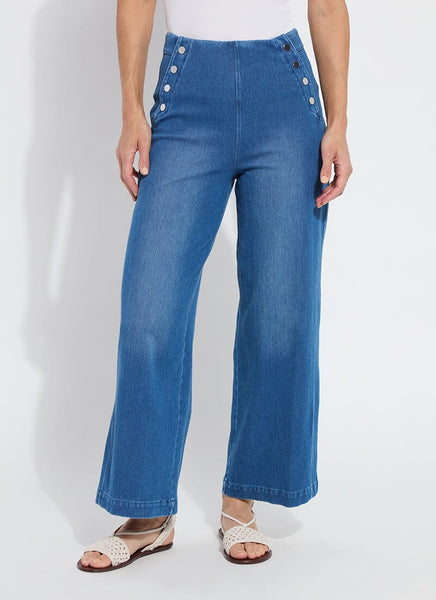 Mallory High Rise Wide Leg - Mid Wash