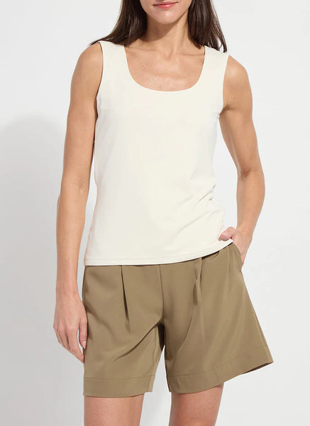 Evie Scoop Neck Tank - Macadamia