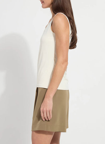 Evie Scoop Neck Tank - Macadamia