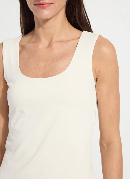 Evie Scoop Neck Tank - Macadamia