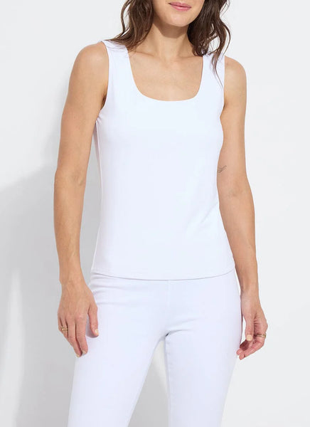Evie Scoop Neck Tank - White