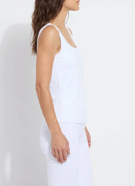Evie Scoop Neck Tank - White
