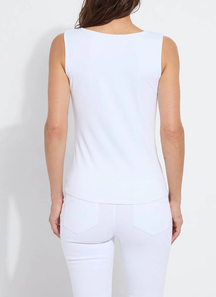 Evie Scoop Neck Tank - White