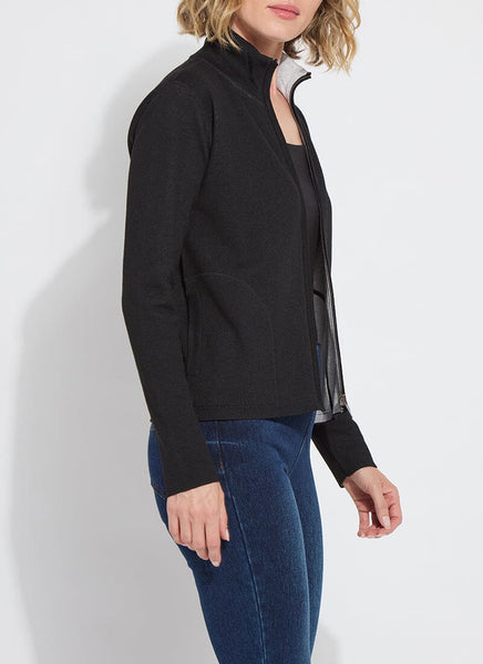 Reversible Cashmere Zip Up Cardigan - Black/Pearl Grey Melange