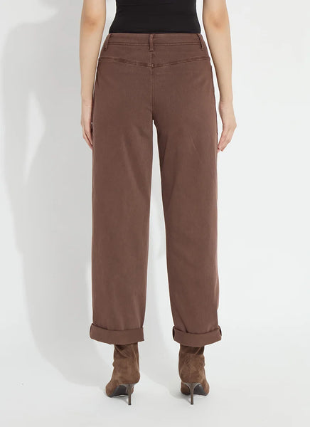 Penelope Curved Cuffed Denim - Antique Wash Cocoa