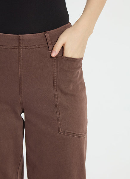 Penelope Curved Cuffed Denim - Antique Wash Cocoa
