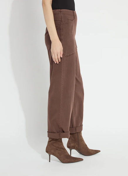 Penelope Curved Cuffed Denim - Antique Wash Cocoa