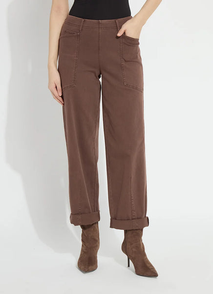 Penelope Curved Cuffed Denim - Antique Wash Cocoa