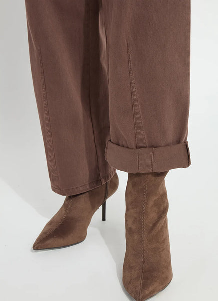 Penelope Curved Cuffed Denim - Antique Wash Cocoa