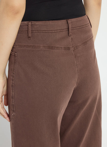 Penelope Curved Cuffed Denim - Antique Wash Cocoa
