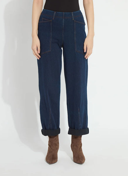 Penelope Curved Cuffed Denim - Indigo