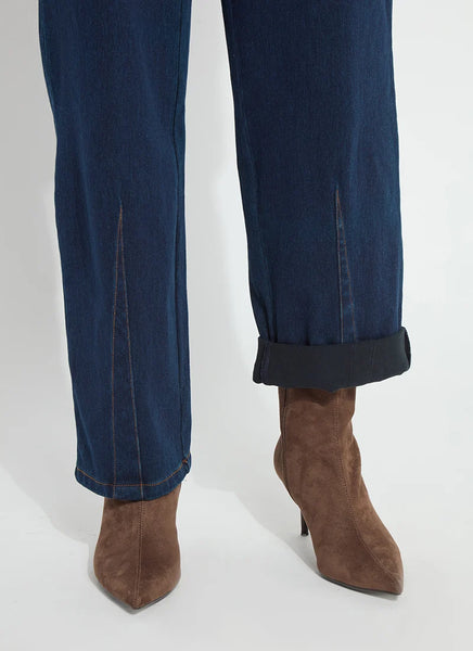 Penelope Curved Cuffed Denim - Indigo