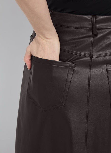 Warren A-Line Vegan Leather Skirt - Double Espresso