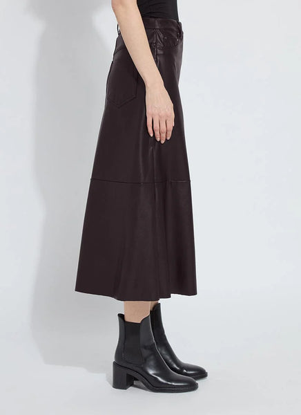 Warren A-Line Vegan Leather Skirt - Double Espresso
