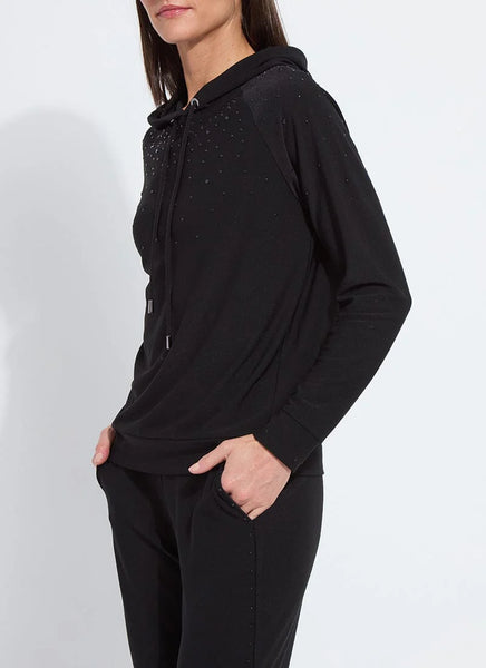 Emiliana Studded Hoodie Sweatshirt - Black