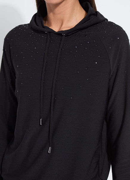 Emiliana Studded Hoodie Sweatshirt - Black