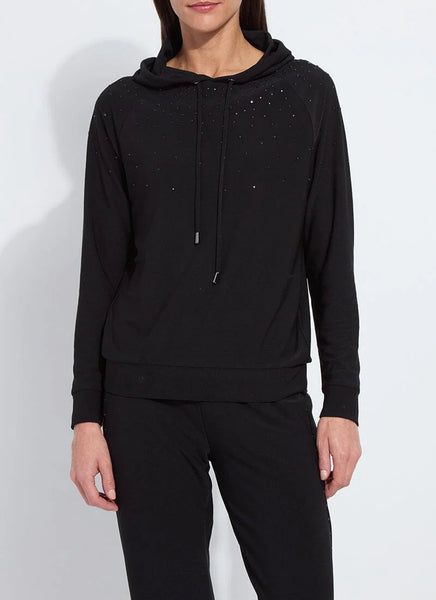 Emiliana Studded Hoodie Sweatshirt - Black