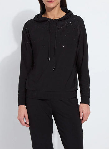 Emiliana Studded Hoodie Sweatshirt - Black
