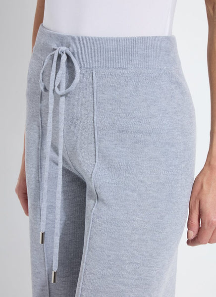 Violetta Knit Lounge Wide Leg Pant - Grey Melange