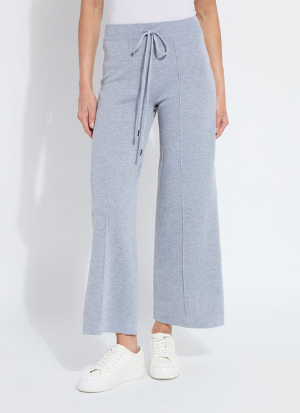 Violetta Knit Lounge Wide Leg Pant - Grey Melange