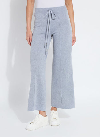 Violetta Knit Lounge Wide Leg Pant - Grey Melange